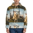 thumbnail image 1 of Wukai Cute Prairie Sheep Herd Print Men Hoodies Fleece Sweatshirts Long Sleeve Sweaters Pullover Fall Outfits Winter Clothes-Small, 1 of 7