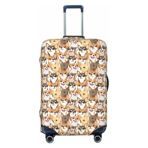 Wukai Cute Puppy Elastic Luggage Cover: Personalized Protection for Your Suitcase - Fits 19~29-inch, Washable & Durable Travel Companion-X-Large