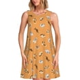 thumbnail image 1 of Wukai Cute Puppy J Print Women's Sleeveless Dress, Loose Fit Casual Dress for Women, Comfortable Sleeveless Summer Dress, 1 of 7