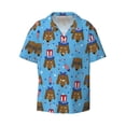 thumbnail image 1 of Wukai Cute Puppy Men's Casual Short-Sleeve Button Down Shirt - Lightweight Summer Dress Shirt for Daily Wear-Large, 1 of 7