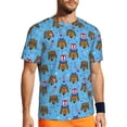thumbnail image 1 of Wukai Cute Puppy Print Men's Short-Sleeved Mesh T-Shirt,Quick-Dry Short Sleeve Workout T-Shirt-5X-Large, 1 of 8