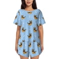 thumbnail image 1 of "Wukai Cute Puppy Women's Pajama Set - Short-Sleeve Top and Shorts with Elastic Waistband and Pockets for Loungewear, Yoga, and Casual Wear-X-Large, 1 of 8