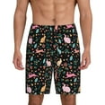 thumbnail image 1 of Wukai Cute Rabbit And Flower Men’s Short Pajama Pants With Pockets Soft Sleep Pj Shorts for Men-4X-Large, 1 of 6