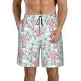 thumbnail image 1 of Wukai Cute Rabbit And Heart Print Beach Trunks with Compression Liner Swimsuit Quick Dry Beach Sports Shorts with Pocket-XX-Large, 1 of 8