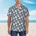 thumbnail image 1 of Wukai Cute Rabbit Men's Hawaiian Shirt Short Sleeve Casual Button Down Summer Beach Aloha Shirt Tropical Print Holiday Party, 1 of 8