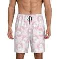 thumbnail image 1 of Wukai Cute Rabbit Men’s Short Pajama Pants With Pockets Soft Sleep Pj Shorts for Men-, 1 of 6