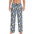 thumbnail image 1 of Wukai Cute Rabbit Mens PJ Pajama Pants|Sleepwear Plaid PJs with Pockets|Men's Lightweight Open-Hem Lounge Pants-Large, 1 of 6