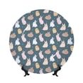 thumbnail image 1 of Wukai Cute Rabbit Print Decorative Plate for Display,Bone China Decorative Plate, Ceramic Dinner Plate with Stand, Vertical Ceramic Plate-7in, 1 of 6