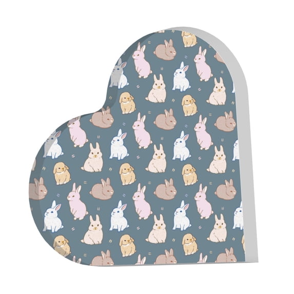 Wukai Cute Rabbit Print Elegant Acrylic Gift Decorations Perfect for Weddings, Birthdays, Anniversaries, and Home Decor