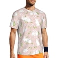 thumbnail image 1 of Wukai Cute Rabbit Print Men's Short-Sleeved Mesh T-Shirt,Quick-Dry Short Sleeve Workout T-Shirt-Small, 1 of 8