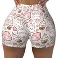 thumbnail image 1 of Wukai Cute Rabbit Print Pack Biker Shorts for Women Yoga Workout Gym Running Scrunch Active Shorts-, 1 of 8