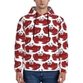 thumbnail image 1 of Wukai Cute Red Crab Print Men Hoodies Fleece Sweatshirts Long Sleeve Sweaters Pullover Fall Outfits Winter Clothes-4X-Large, 1 of 7