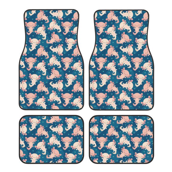 Wukai Cute Salamander Front Car Floor Mats Four-Piece Set Front & Rear Universal Car Floor Mats for SUVs, Trucks, Sedans