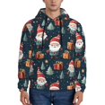 thumbnail image 1 of Wukai Cute Santa Claus Gift Print Men Hoodies Fleece Sweatshirts Long Sleeve Sweaters Pullover Fall Outfits Winter Clothes-4X-Large, 1 of 7