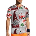 thumbnail image 1 of Wukai Cute Santa Print Men's Short-Sleeved Mesh T-Shirt,Quick-Dry Short Sleeve Workout T-Shirt-6X-Large, 1 of 8