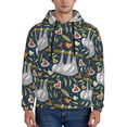 thumbnail image 1 of Wukai Cute Sloth Print Men Hoodies Fleece Sweatshirts Long Sleeve Sweaters Pullover Fall Outfits Winter Clothes-Medium, 1 of 7