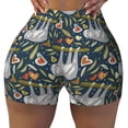 thumbnail image 1 of Wukai Cute Sloth Print Pack Biker Shorts for Women Yoga Workout Gym Running Scrunch Active Shorts-X-Large, 1 of 8