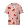 thumbnail image 1 of Wukai Cute Strawberry C Men's Casual Short-Sleeve Button Down Shirt - Lightweight Summer Dress Shirt for Daily Wear-Small, 1 of 7