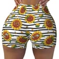 thumbnail image 1 of Wukai Cute Sunflowers Print Pack Biker Shorts for Women Yoga Workout Gym Running Scrunch Active Shorts-Medium, 1 of 8