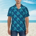thumbnail image 1 of Wukai Cute Turtle Men's Hawaiian Shirt Short Sleeve Casual Button Down Summer Beach Aloha Shirt Tropical Print Holiday Party, 1 of 8