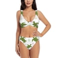 thumbnail image 1 of Wukai Cute Turtle Women's Bikini Set Two Piece,wimsuit High Waisted V Neck Twist Front Adjustable Spaghetti Straps Bathing Suit-X-Large, 1 of 1