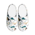 thumbnail image 1 of Wukai Cute Whale Print Women's Indoor Bedroom Slipper Slip On Shoes, Unisex House Shoes with Anti-Skid Sole for Men, Gift for Women Men-35/36, 1 of 7