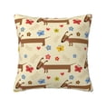 thumbnail image 1 of Wukai Dachshund Dog And Flower Premium Polyester Fleece Pillow Covers with Hidden Zipper Closure,Luxuriously Soft and Durable-12"x12", 1 of 7