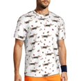 thumbnail image 1 of Wukai Dachshund Dog Print Men's Short-Sleeved Mesh T-Shirt,Quick-Dry Short Sleeve Workout T-Shirt-3X-Large, 1 of 8
