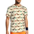 thumbnail image 1 of Wukai Dachshund Dog Print Men's Short-Sleeved Mesh T-Shirt,Quick-Dry Short Sleeve Workout T-Shirt-X-Large, 1 of 8