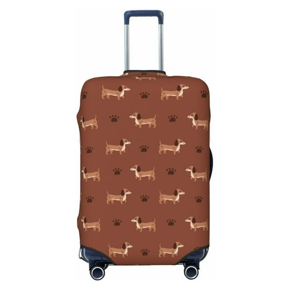 Wukai Dachshund Dog Puppy Elastic Luggage Cover: Personalized Protection for Your Suitcase - Fits 19~29-inch, Washable & Durable Travel Companion-X-Large