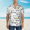 thumbnail image 1 of Wukai Dachshund Dog Puppy Men's Hawaiian Shirt Short Sleeve Casual Button Down Summer Beach Aloha Shirt Tropical Print Holiday Party, 1 of 8