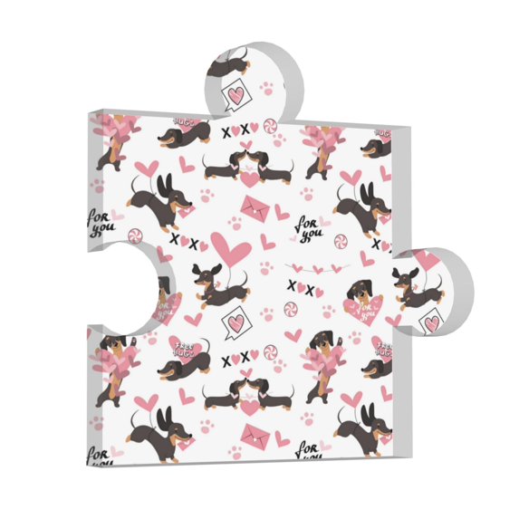 Wukai Dachshund Dog Puppy Print Elegant Acrylic Gift Decorations Perfect for Weddings, Birthdays, Anniversaries, and Home Decor