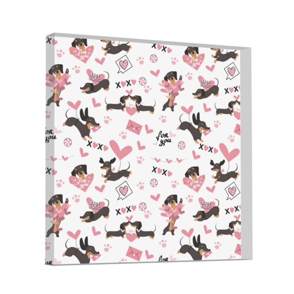 Wukai Dachshund Dog Puppy Print Elegant Acrylic Gift Decorations Perfect for Weddings, Birthdays, Anniversaries, and Home Decor