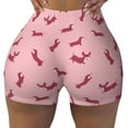 thumbnail image 1 of Wukai Dachshund Dog Puppy Print Pack Biker Shorts for Women Yoga Workout Gym Running Scrunch Active Shorts-Large, 1 of 8