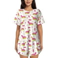 thumbnail image 1 of Wukai Dachshund Dog Puppy Women's Pajama Set,Short-Sleeve Top and Shorts with Elastic Waistband and Pockets for Loungewear, Yoga, and Casual Wear-Medium, 1 of 8
