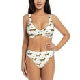 thumbnail image 1 of Wukai Dachshund Going To Play Tennis Women's Bikini Set Two Piece,wimsuit High Waisted V Neck Twist Front Adjustable Spaghetti Straps Bathing Suit-, 1 of 7