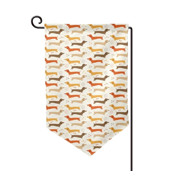 Wukai Dachshund Print Garden Flag 12.5x18 Inch Double Sided Sun-resistant Rain-resistant, Wrinkle-resistant Colorfast(Only Flag)