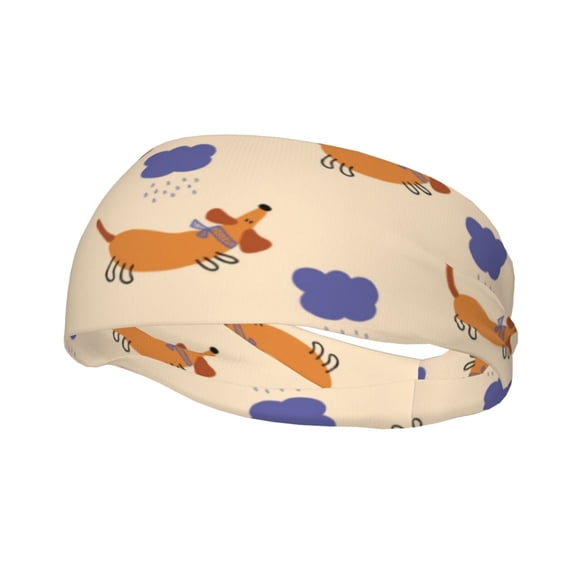Wukai Dachshund Sports sweatband,Men & Women Sweatband Headband for Running, Cross Training, Racquetball, Working Out