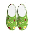 thumbnail image 1 of Wukai Daisies And Ladybugs Print Women's Indoor Bedroom Slipper Slip On Shoes, Unisex House Shoes with Anti-Skid Sole for Men, Gift for Women Men-11, 1 of 7