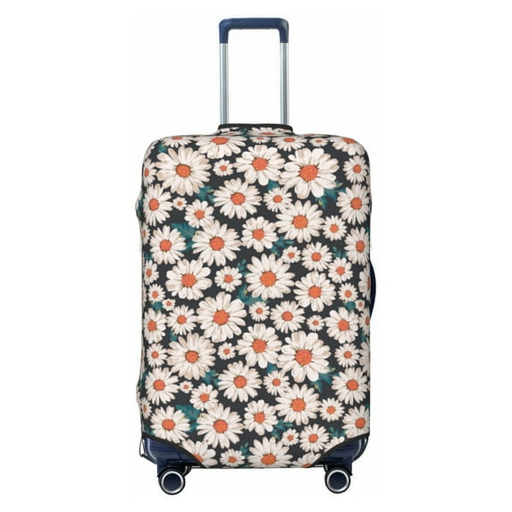 Wukai Daisies Flowers Elastic Luggage Cover: Personalized Protection for Your Suitcase - Fits 19~29-inch, Washable & Durable Travel Companion-Medium