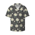 thumbnail image 1 of Wukai Daisies Flowers Men's Casual Short-Sleeve Button Down Shirt - Lightweight Summer Dress Shirt for Daily Wear-Large, 1 of 7