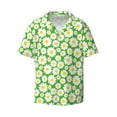 thumbnail image 1 of Wukai Daisies Flowers Men's Casual Short-Sleeve Button Down Shirt - Lightweight Summer Dress Shirt for Daily Wear-Small, 1 of 7