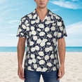 thumbnail image 1 of Wukai Daisies Flowers Men's Hawaiian Shirt Short Sleeve Casual Button Down Summer Beach Aloha Shirt Tropical Print Holiday Party, 1 of 8