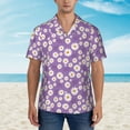 thumbnail image 1 of Wukai Daisies Flowers Men's Hawaiian Shirt Short Sleeve Casual Button Down Summer Beach Aloha Shirt Tropical Print Holiday Party, 1 of 8