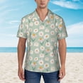 thumbnail image 1 of Wukai Daisies Flowers Men's Hawaiian Shirt Short Sleeve Casual Button Down Summer Beach Aloha Shirt Tropical Print Holiday Party, 1 of 8