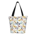 thumbnail image 1 of Vsdgher Flowers Butterfly print Reusable Shopping Grocery Bags for Women Shopping with Pouch Foldable Pouch Lightweight Polyester Fabric, 1 of 6