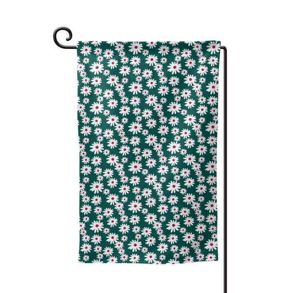 Wukai Daisies Flowers Print Garden Flag 12.5x18 Inch Double Sided Sun-resistant Rain-resistant, Wrinkle-resistant Colorfast(Only Flag)