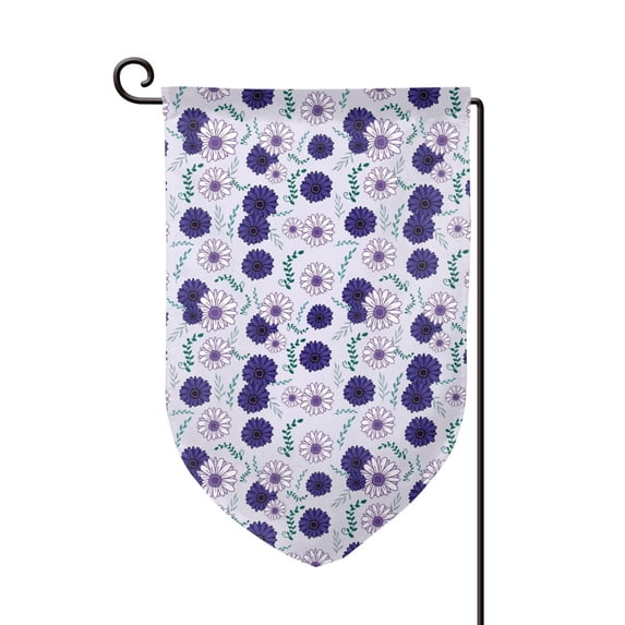 Wukai Daisies Flowers Print Garden Flag 12.5x18 Inch Double Sided Sun-resistant Rain-resistant, Wrinkle-resistant Colorfast(Only Flag)