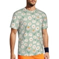 thumbnail image 1 of Wukai Daisies Flowers Print Men's Short-Sleeved Mesh T-Shirt,Quick-Dry Short Sleeve Workout T-Shirt-Large, 1 of 8