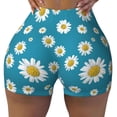 thumbnail image 1 of Wukai Daisies Flowers Print Pack Biker Shorts for Women Yoga Workout Gym Running Scrunch Active Shorts-XX-Large, 1 of 8